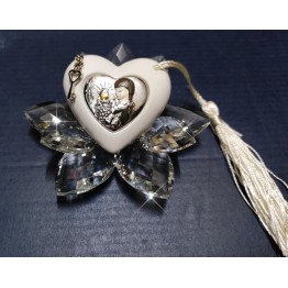 Bomboniera ninfea cristallo con cuore comunione 